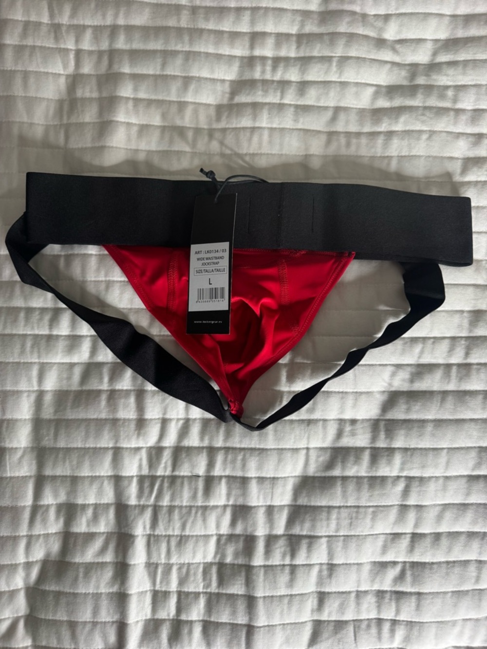 LOCKER GEAR Men's Red Brief Jockstrap with Black Elastic Waistband - Picture 2 of 4
